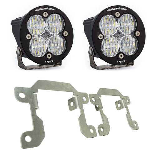 Baja Designs - Baja Designs Squadron Pro Fog Pocket Light Kit for Ford (2019-23) Ranger / (2021-25) Bronco w/ OE Plastic Bumper, Wide Cornering Light Pattern, Clear Lens