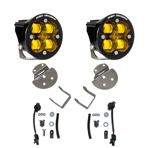 Baja Designs - Baja Designs Squadron SAE Fog Pocket Light Kit for Chevy/GMC (2015-19) Colorado/Canyon / Silverado/Sierra 2500/3500HD, SAE Fog Light Pattern, Baja Amber Lens