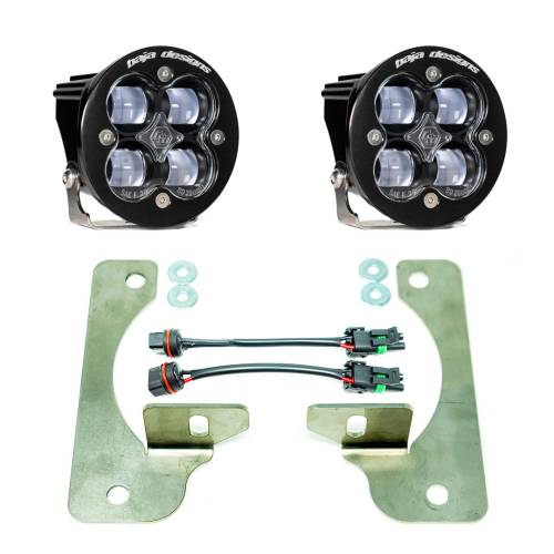 Baja Designs - Baja Designs Squadron-R SAE Fog Pocket Light Kit for Jeep (2020-25) Gladiator / (2018-25) Wrangler JL w/ OE Rubicon Bumper, SAE Fog Light Pattern, Clear Lens