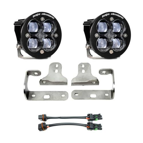 Baja Designs - Baja Designs Squadron-R SAE Fog Pocket Light Kit for Jeep (2020-25) Gladiator / (2018-25) Wrangler JL w/ OE Sport Bumper, SAE Fog Light Pattern, Clear Lens