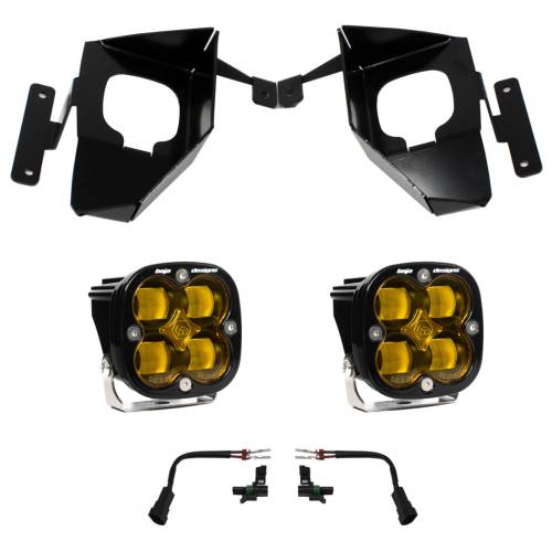 Baja Designs - Baja Designs Baja Designs Squadron SAE Fog Pocket Light Kit for Chevrolet (2016-18) Silverado 1500, SAE Fog Light Pattern, Baja Amber Lens