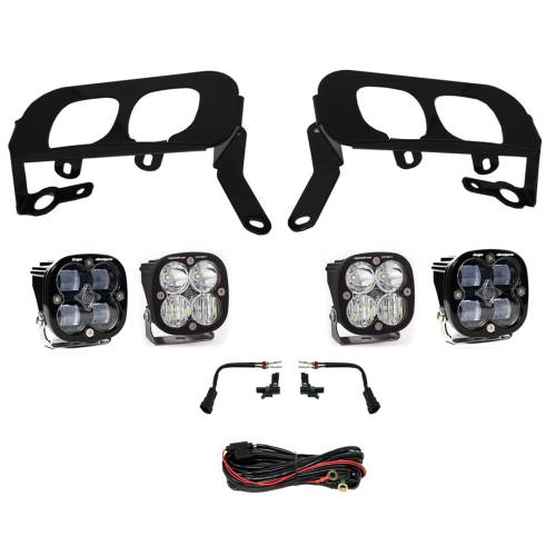 Baja Designs - Baja Designs Squadron Sport/SAE Dual Fog Pocket Light Kit for Chevrolet (2014-15) Silverado 1500, SAE Fog Light Pattern, Clear Lens
