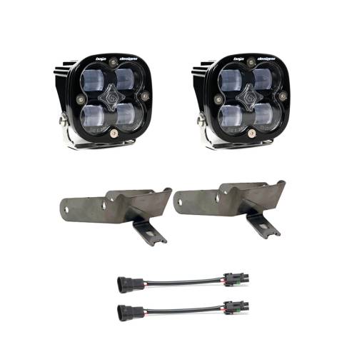 Baja Designs - Baja Designs Squadron SAE Fog Pocket Light Kit for Ford (1999-10) F-250/350 Super Duty (SAE Fog Light Pattern, Clear Lens)