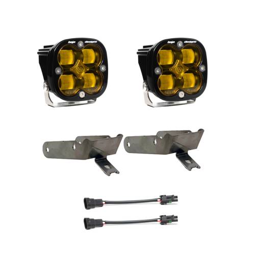 Baja Designs - Baja Designs Squadron SAE Fog Pocket Light Kit for Ford (1999-10) F-250/350 Super Duty (SAE Fog Light Pattern, Baja Amber Lens)