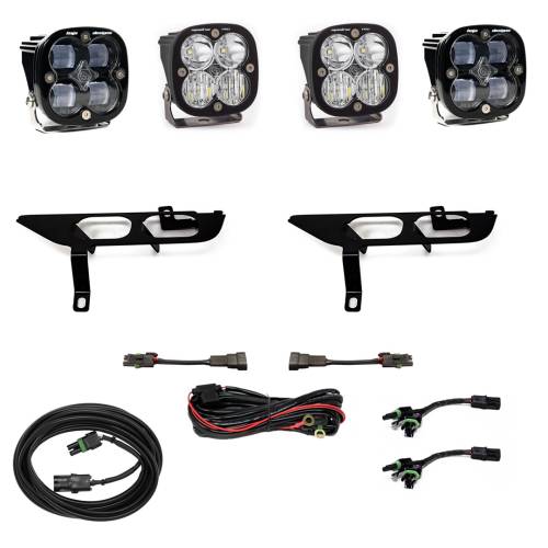 Baja Designs - Baja Designs Squadron SAE/Sport Fog Pocket Light Kit for Ford (2021-23) F-150 w/o Daytime Running Lights (DRL), SAE Fog Light Pattern, Clear Lens, Toggle Wiring