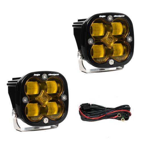 Baja Designs - Baja Designs Squadron SAE Pair LED Auxiliary Light Pod, Baja Amber - Universal