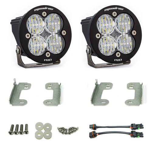 Baja Designs - Baja Designs Squadron-R Pro Fog Pocket Light Kit for Jeep (2007-09) Wrangler JK w/ Standard OE Bumper, Wide Cornering Light Pattern, Clear Lens