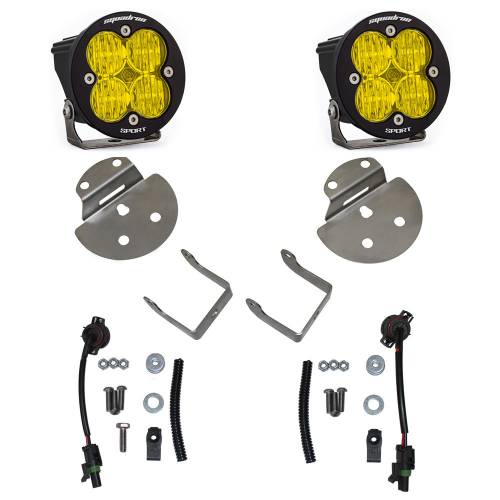 Baja Designs - Baja Designs Squadron Sport Fog Pocket Light Kit for Chevy/GMC (2015-19) Colorado/Canyon / Silverado/Sierra 2500HD/3500HD, Wide Cornering Light Pattern, Baja Amber Lens
