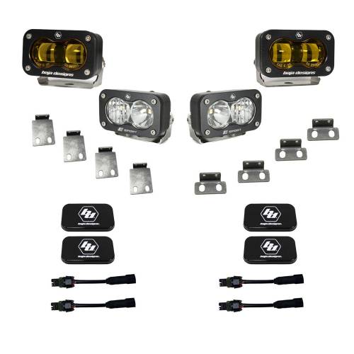 Baja Designs - Baja Designs S2 SAE/S2 Sport Fog Pocket Kit for Ford (2021-25) F-150 Raptor / (2023-25) Bronco Raptor / (2024-25) F-150 Raptor 37/R, Baja Amber Lens