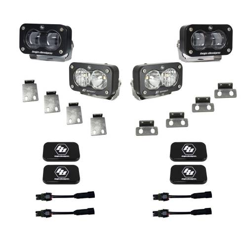 Baja Designs - Baja Designs S2 SAE/S2 Sport Fog Pocket Kit for Ford (2021-25) F-150 Raptor / (2023-25) Bronco Raptor / (2024-25) F-150 Raptor 37/R, Clear Lens