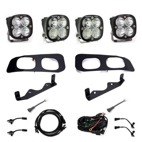 Baja Designs - Baja Designs Squadron Sport Dual Fog Pocket Light Kit for Ford (2023-25) F-250/350 Super Duty, Multi-Pattern Light Pattern, Clear lens, Toggle Wiring