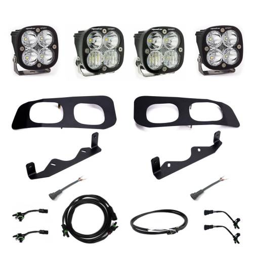 Baja Designs - Baja Designs Squadron Sport Dual Fog Pocket Light Kit for Ford (2023-25) F-250/350 Super Duty, Multi-Pattern Light Pattern, Clear lens, Upfitter Wiring