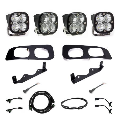 Baja Designs - Baja Designs Squadron Racer/Squadron Pro "Unlimited" Dual Fog Pocket Light Kit for Ford (2023-25) F-250/350 Super Duty, Multi-Pattern Light Pattern, Clear Lens, Upfitter Wiring
