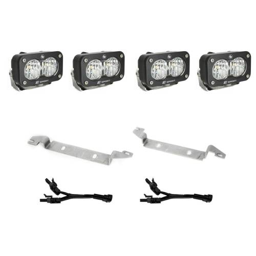 Baja Designs - Baja Designs S2 Sport OEM Fog Light Replacement Kit for Toyota (2025) 4Runner, Non-TRD Pro, Wide Cornering Light Pattern, Clear Lens