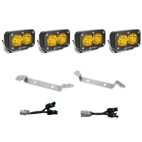 Baja Designs - Baja Designs S2 Sport OEM Fog Light Replacement Kit for Toyota (2024-25) Tacoma, TRD Pro/Trailhunter, Wide Cornering Light Pattern, Amber Lens