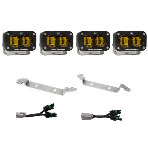 Baja Designs - Baja Designs S2 SAE OEM Fog Light Replacement Kit for Toyota (2025) 4Runner, TRD Pro/Trailhunter, SAE Fog Light Pattern, Baja Amber Lens