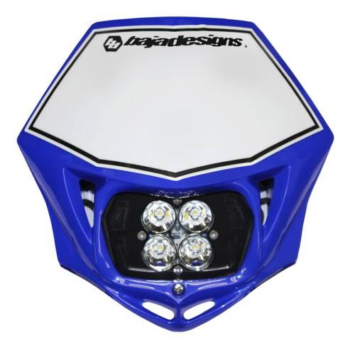 Baja Designs - Baja Designs Motorcycle Squadron Sport (D/C) Headlight Kit w/ Shell - Universal (Blue, Spot Light Pattern, Clear Lens)