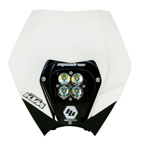 Baja Designs - Baja Designs Squadron Sport (A/C) Headlight Kit w/Shell for KTM (2008-13), Driving/Combo Light Pattern, Clear Lens