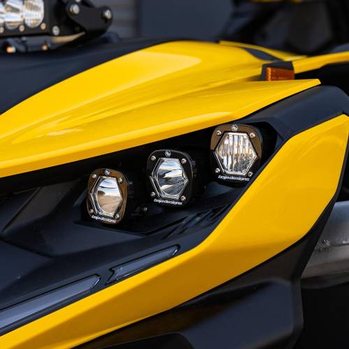 Baja Designs - Baja Designs Triple S1 Headlight Kit for Can-Am (2024-25) Maverick R, Multi-Pattern Light Pattern, Clear Lens