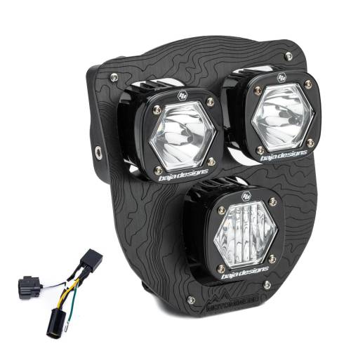 Baja Designs - Baja Designs Triple S1 Hydra (D/C) LED Headlight Kit for Husqvarna (2024-25) FE-S, w/ Hi-Low Harness