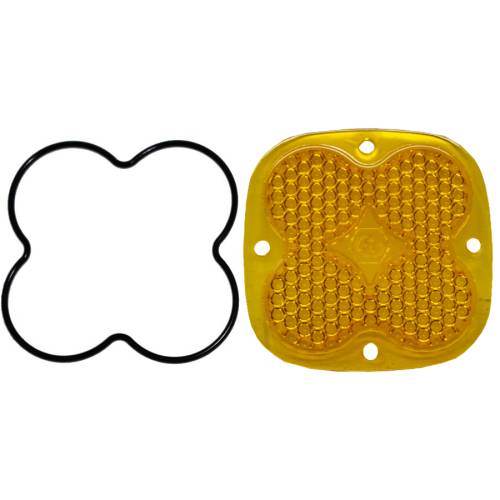 Baja Designs - Baja Designs Squadron Light Pod Lens Kit - Universal (Work/Scene Light Pattern, Baja Amber Lens)