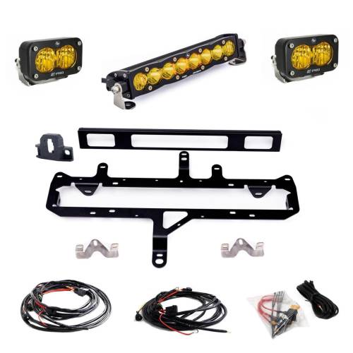 Baja Designs - Baja Designs S8 10" Light Bar / S2 Pro TRD Pro Grille Conversion Light Kit for Toyota (2024-25) Tacoma, Multi-Pattern Light Pattern, Baja Amber Lens