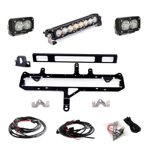Baja Designs - Baja Designs S8 10" Light Bar / S2 Pro TRD Pro Grille Conversion Light Kit for Toyota (2024-25) Tacoma, Multi-Pattern Light Pattern, Clear Lens