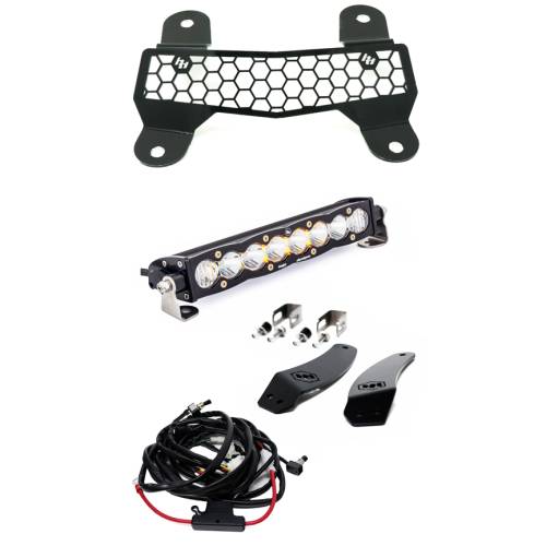 Baja Designs - Baja Designs S8 10 Inch Grille Mount Light Bar Kit w/Facia for Arctic Cat (2020-21) Wildcat XX / Textron (2018-19) Wildcat XX, Driving/Combo Light Pattern, Clear Lens