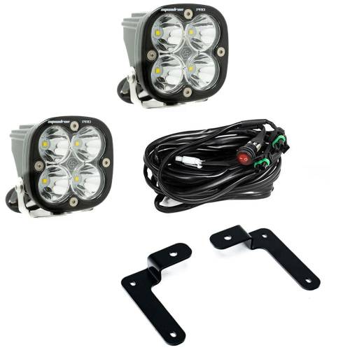 Baja Designs - Baja Designs Squadron Pro A-Pillar Light Kit for Jeep (2020-25) Gladiator / (2018-25) Wrangler JL, Spot Light Pattern, Clear Lens