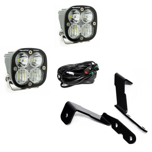 Baja Designs - Baja Designs Squadron Sport A-Pillar Light Kit for Chevy/GMC (2007-13) Avalanche/Silverado/Sierra 1500/2500HD/3500HD {'07 New Body Style} / Tahoe / Yukon, Spot Light Pattern, Clear Lens