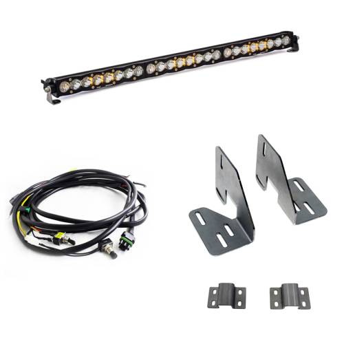Baja Designs - Baja Designs S8 30 Inch Grille Light Bar Kit for GMC (2018-19) Sierra 2500HD/3500HD, Driving/Combo Light Pattern, Clear Lens