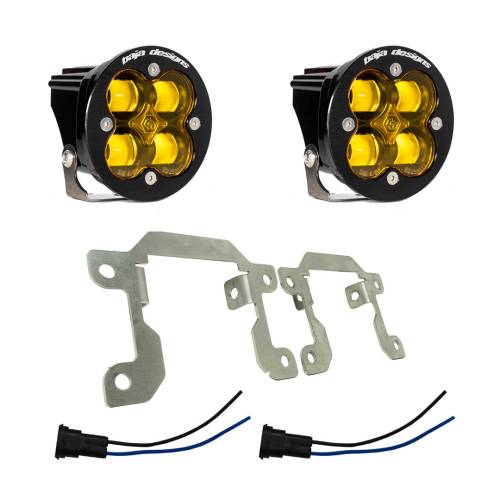 Baja Designs - Baja Designs Squadron SAE Fog Pocket Light Kit for RAM (2019-25) 2500/3500 Big Horn, SAE Fog Light Pattern, Baja Amber Lens
