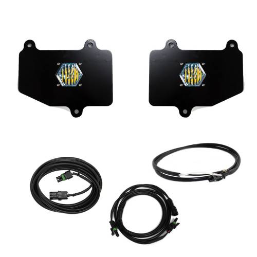 Baja Designs - Baja Designs S1 Dual Reverse Light Kit for Jeep (2020-22) Gladiator w/ OE Bumper, Wide Cornering Light Pattern, Clear Lens, Upfitter Wiring