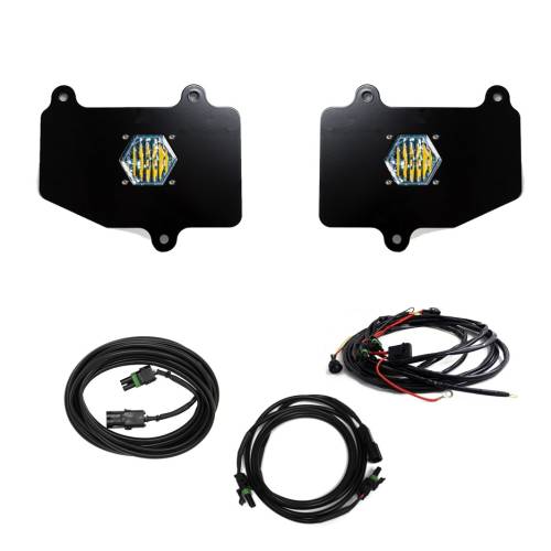 Baja Designs - Baja Designs S1 Dual Reverse Light Kit for Jeep (2020-22) Gladiator w/ OE Bumper, Wide Cornering Light Pattern, Clear Lens, Toggle Wiring