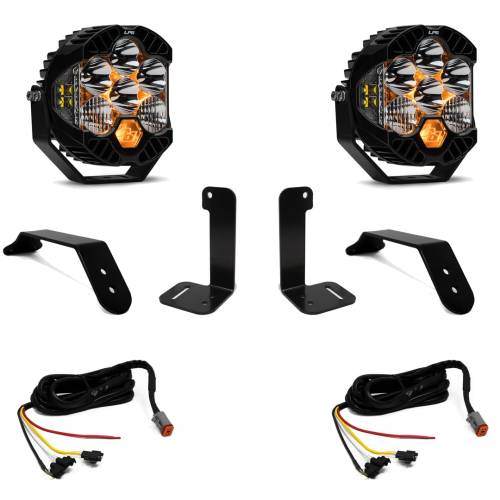 Baja Designs - Baja Designs LP6 Pro Bumper Light Kit for Jeep (2020-25) Gladiator / (2018-25) Wrangler JL w/ OE Plastic Bumper, Driving/Combo Light Pattern, Clear Lens, Upfitter Wiring