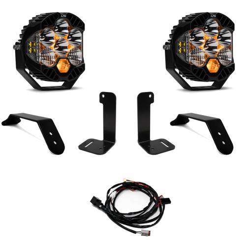 Baja Designs - Baja Designs LP6 Pro Bumper Light Kit for Jeep (2020-25) Gladiator / (2018-25) Wrangler JL w/ OE Plastic Bumper, Driving/Combo Light Pattern, Clear Lens, Toggle Wiring