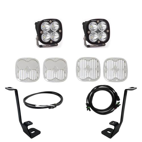Baja Designs - Baja Designs Squadron Sport A-Pillar Light Kit for Ford (2021-22) F-150, Spot Light Pattern, Clear Lens, Upfitter Wiring