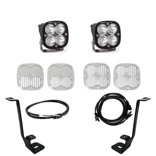 Baja Designs - Baja Designs Squadron Pro A-Pillar Light Kit for Ford (2021-22) F-150, Spot Light Pattern, Clear Lens, Upfitter Wiring