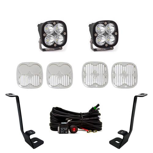 Baja Designs - Baja Designs Squadron Pro A-Pillar Light Kit for Ford (2021-22) F-150, Spot Light Pattern, Clear Lens, Toggle Wiring