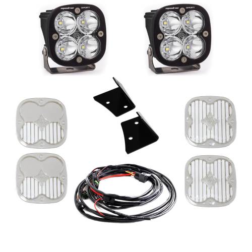 Baja Designs - Baja Designs Squadron Sport A-Pillar Light Kit for Jeep (2007-18) Wrangler JK, Spot Light Pattern, Clear Lens