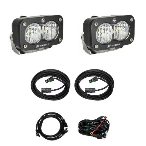 Baja Designs - Baja Designs S2 Sport Dual Reverse Light Kit for Ford (2023-25) F-250/350 Super Duty, Wide Cornering Light Pattern, Clear Lens, Toggle Wiring