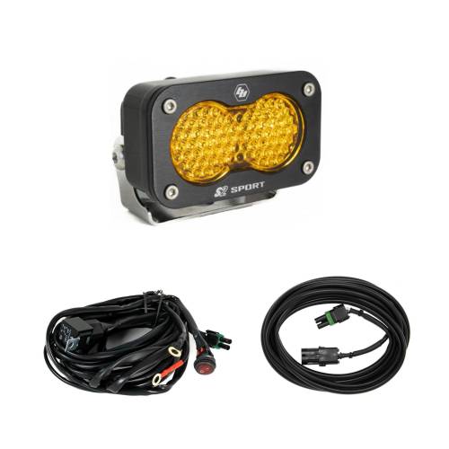 Baja Designs - Baja Designs S2 Sport Universal Chase Light Kit, Work/Scene Light Pattern, Baja Amber Lens - Universal