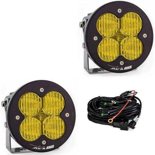 Baja Designs - Baja Designs XL-R 80 LED Auxiliary Light Pod Pair - Universal (Wide Cornering Light Pattern, Baja Amber Lens)