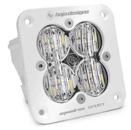 Baja Designs - Baja Designs Squadron Sport White Flush Mount LED Auxiliary Light Pod - Universal (Wide Cornering Light Pattern, Clear Lens)