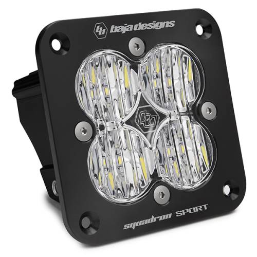 Baja Designs - Squadron Sport Black Flush Mount LED Auxiliary Light Pod - Universal (Wide Cornering Light Pattern, Clear Lens)