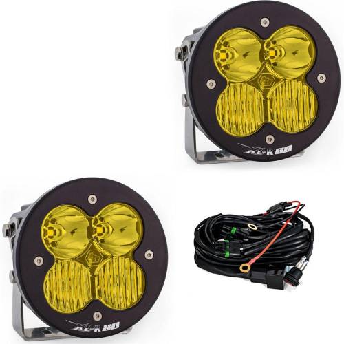 Baja Designs - Baja Designs XL-R 80 LED Auxiliary Light Pod Pair - Universal (Driving/Combo Light Pattern, Baja Amber Lens)