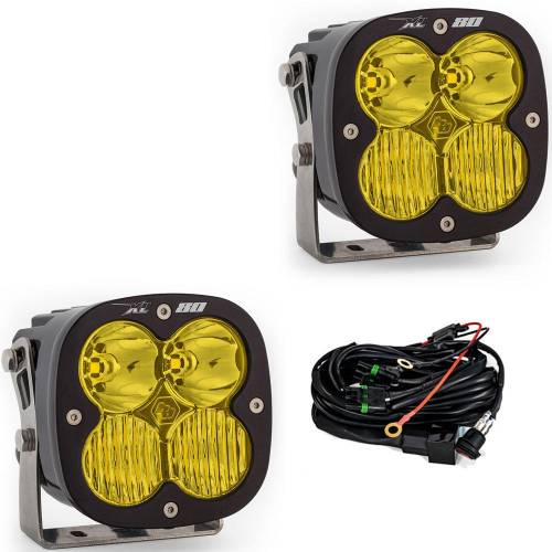 Baja Designs - Baja Designs XL80 LED Auxiliary Light Pod Pair - Universal (Driving/Combo Light Pattern, Baja Amber Lens)