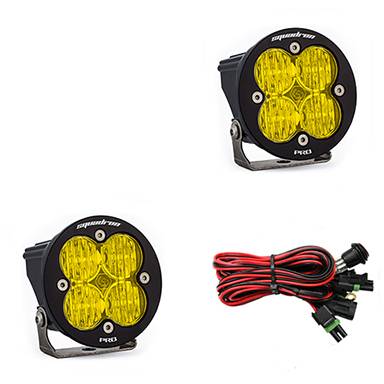Baja Designs - Baja Designs Squadron-R Pro Black LED Auxiliary Light Pod Pair - Universal, Wide Cornering Light Pattern, Baja Amber Lens