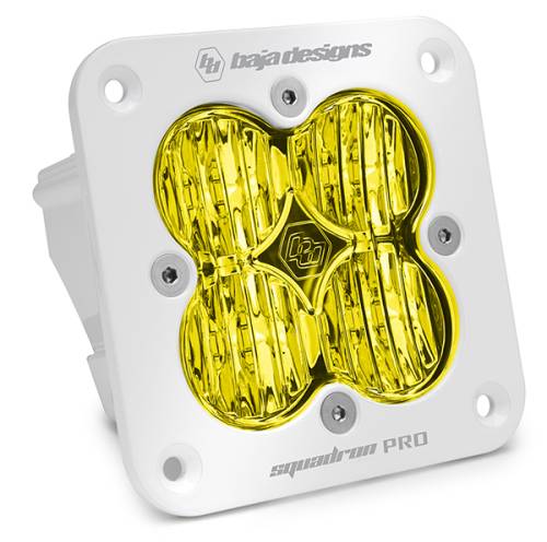 Baja Designs - Baja Designs Squadron Pro White Flush Mount LED Auxiliary Light Pod - Universal, Wide Cornering Light Pattern, Baja Amber Lens