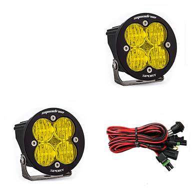 Baja Designs - Baja Designs Squadron-R Sport Black LED Auxiliary Light Pod Pair - Universal, Wide Cornering Light Pattern, Baja Amber Lens